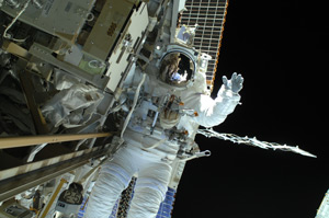 Outside the International Space Station, Expedition 39 Flight Engineers Rick Mastracchio and Steve Swanson of NASA conducted a spacewalk April 23 to replace a backup computer relay box on the station's S0 (s-zero) truss (photo)