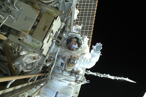 Outside the International Space Station, Expedition 39 Flight Engineers Rick Mastracchio and Steve Swanson of NASA conducted a spacewalk April 23 to replace a backup computer relay box on the station's S0 (s-zero) truss (photo)