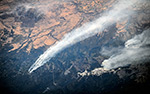 Лесные пожары в штате Орегон, США в районе вулкана Джефферсон