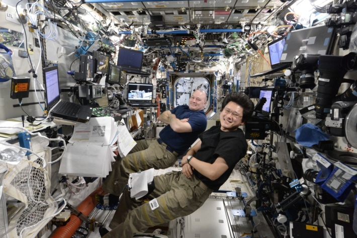 Norishige and Scott assisted the spacewalkers with robotic arm inside the ISS.