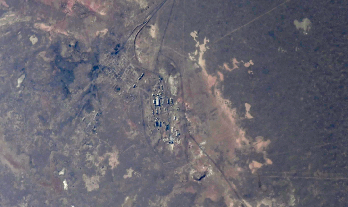 Baikonur Cosmodrome and the Progress MS09 Cargo Spacecraft at the launch Pad №31