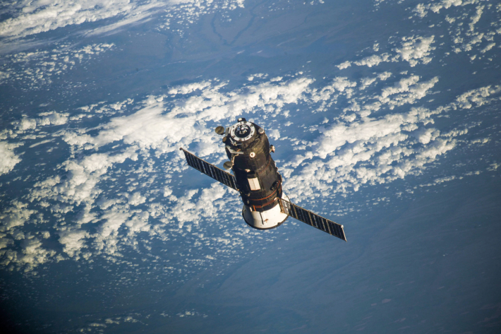 Progress Cargo Spacecraft undocking from the ISS