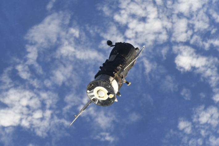 Progress Cargo Spacecraft undocking from the ISS